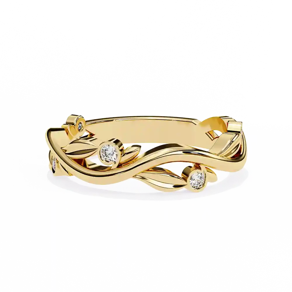 Diamond Bands 0.06 Carat Diamond Solid Gold Engagement Ring - Image 3
