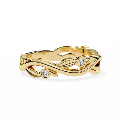 Diamond Bands 0.06 Carat Diamond Solid Gold Engagement Ring - Image 4