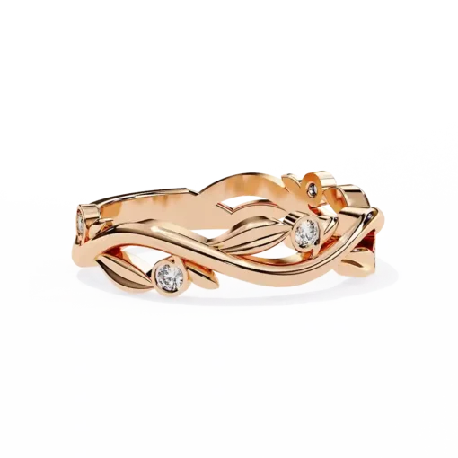 Diamond Bands 0.06 Carat Diamond Solid Gold Engagement Ring - Image 5