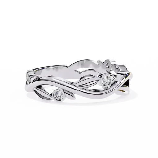 Diamond Bands 0.06 Carat Diamond Solid Gold Engagement Ring - Image 6