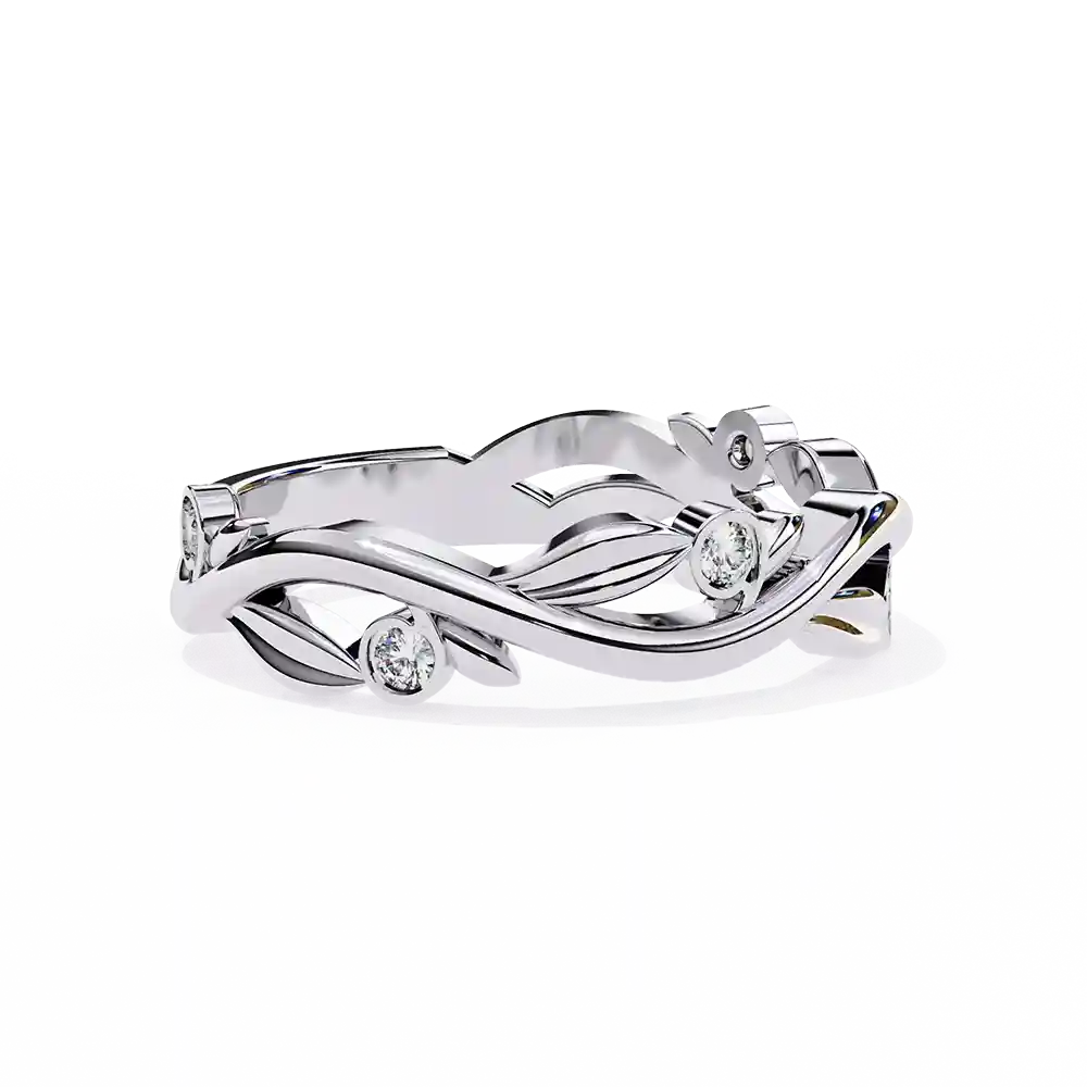 Diamond Bands 0.06 Carat Diamond Solid Gold Engagement Ring - Image 6