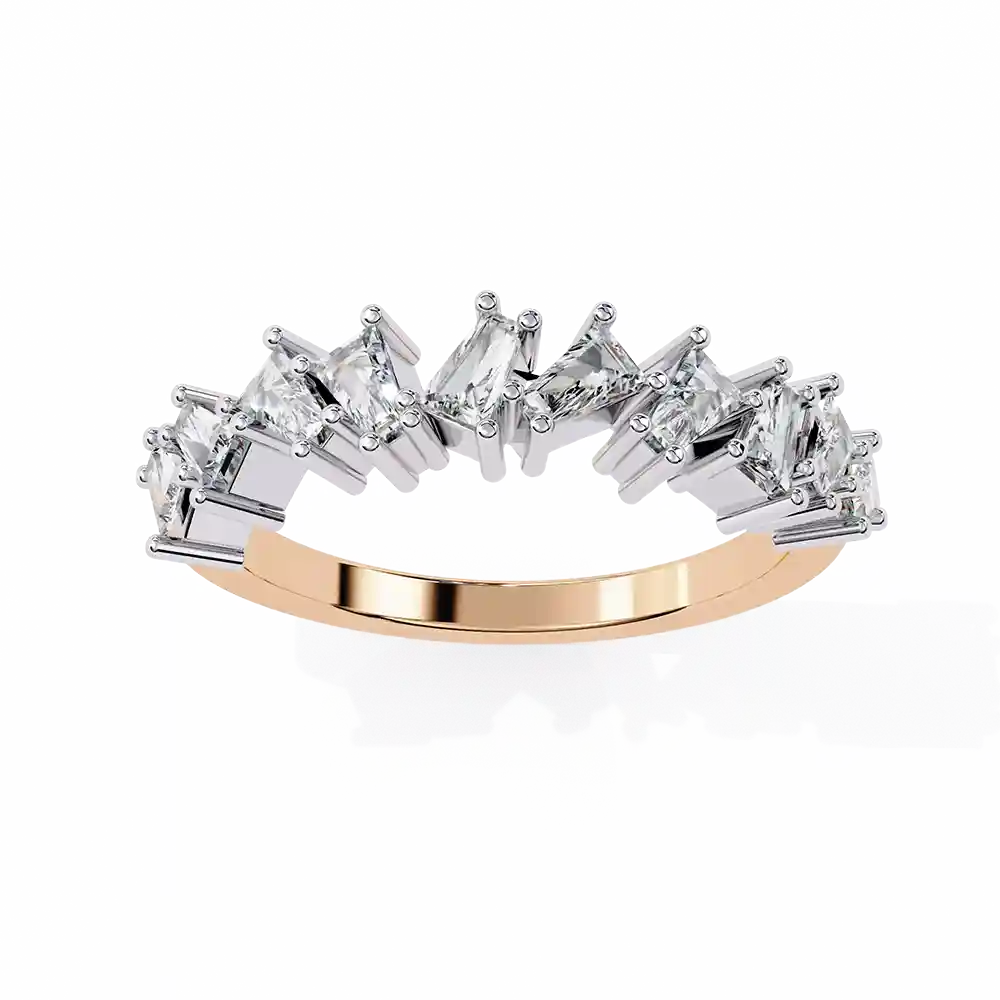 Diamond Bands 0.56 Carat Diamond Solid Gold Engagement Ring - Image 3