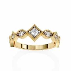 Diamond Bands 0.332 Carat Diamond Solid Gold Engagement Ring