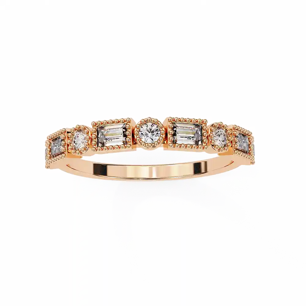 Diamond Bands 0.34 Carat Diamond Solid Gold Engagement Ring - Image 2