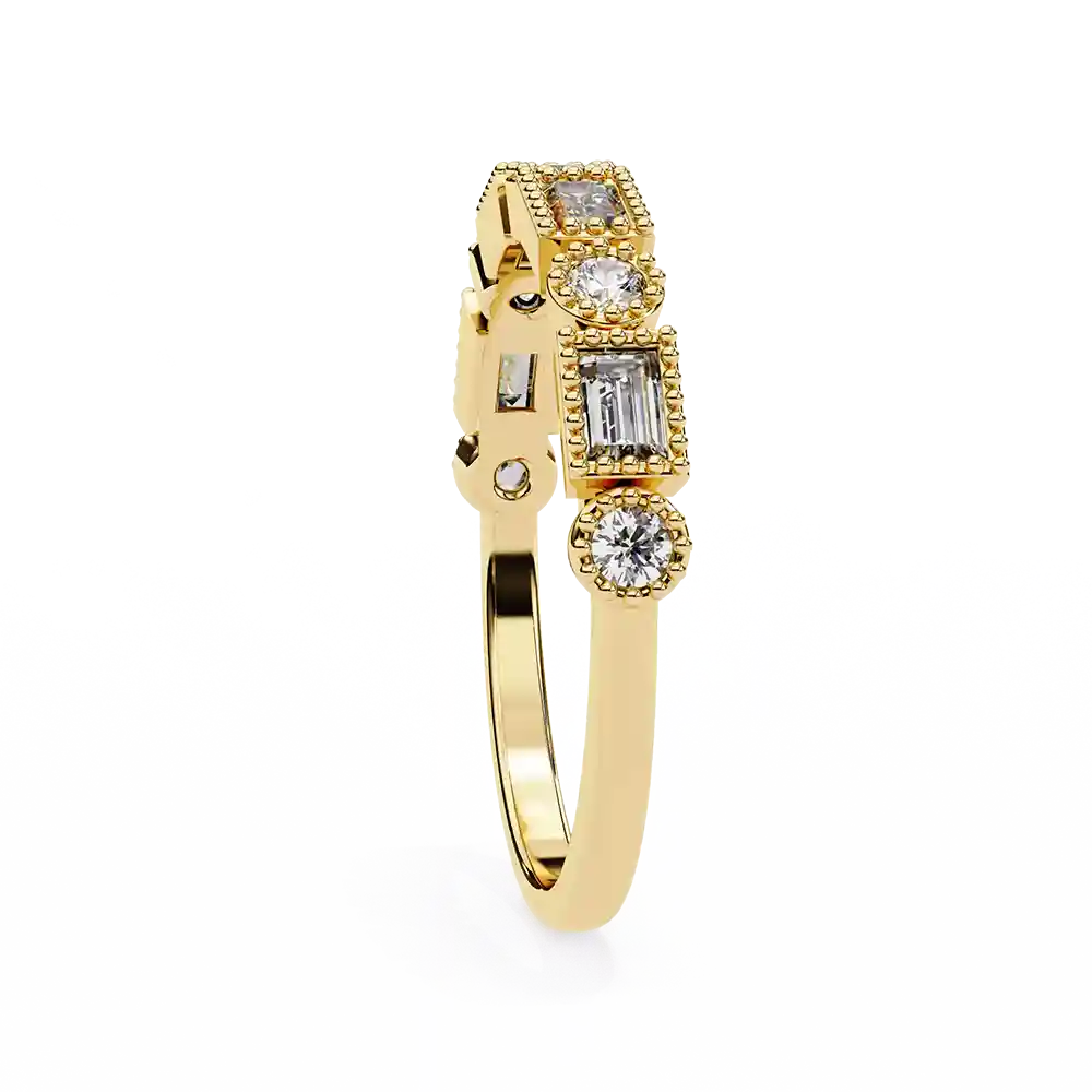 Diamond Bands 0.34 Carat Diamond Solid Gold Engagement Ring - Image 3
