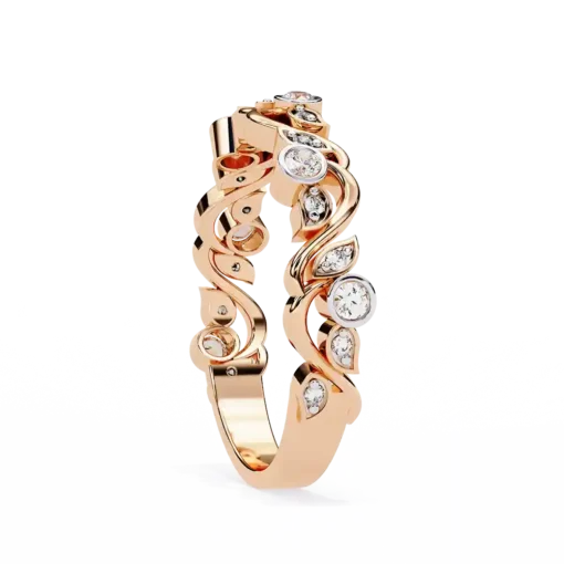 Diamond Bands 0.17 Carat Diamond Solid Gold Engagement Ring - Image 10