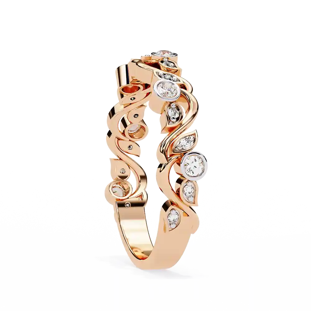 Diamond Bands 0.17 Carat Diamond Solid Gold Engagement Ring - Image 10