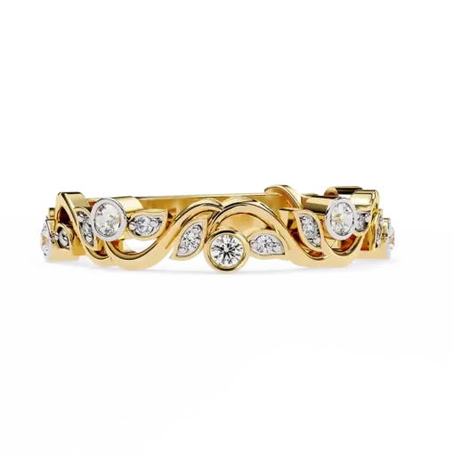 Diamond Bands 0.17 Carat Diamond Solid Gold Engagement Ring - Image 5