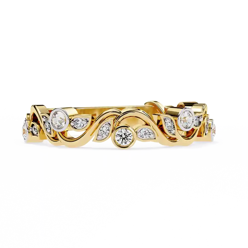 Diamond Bands 0.17 Carat Diamond Solid Gold Engagement Ring - Image 5