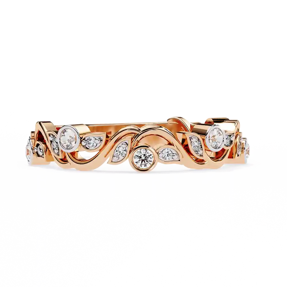 Diamond Bands 0.17 Carat Diamond Solid Gold Engagement Ring - Image 6
