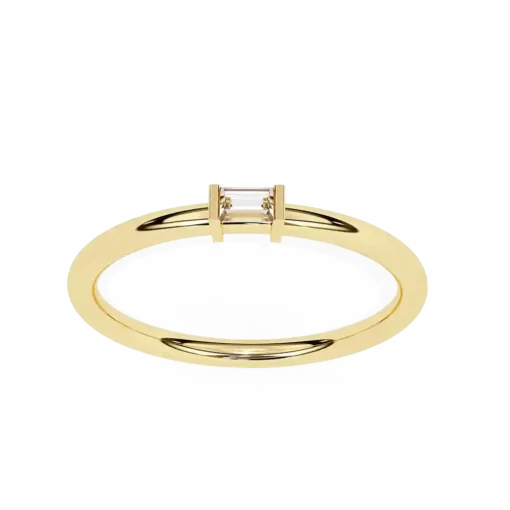Bezel 0.11 Carat Diamond Solid Gold Engagement Ring - Image 2