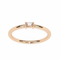 Bezel 0.11 Carat Diamond Solid Gold Engagement Ring