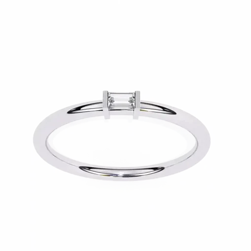 Bezel 0.11 Carat Diamond Solid Gold Engagement Ring - Image 3