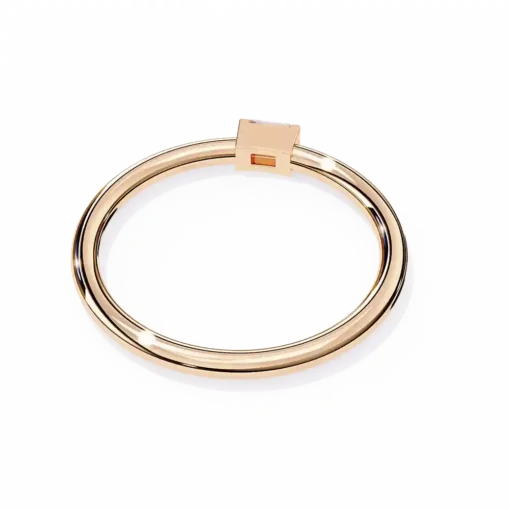 Bezel 0.11 Carat Diamond Solid Gold Engagement Ring - Image 4
