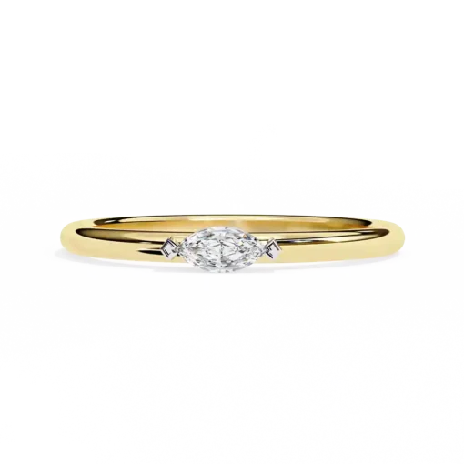 Bezel 0.1 Carat Diamond Solid Gold Engagement Ring - Image 10