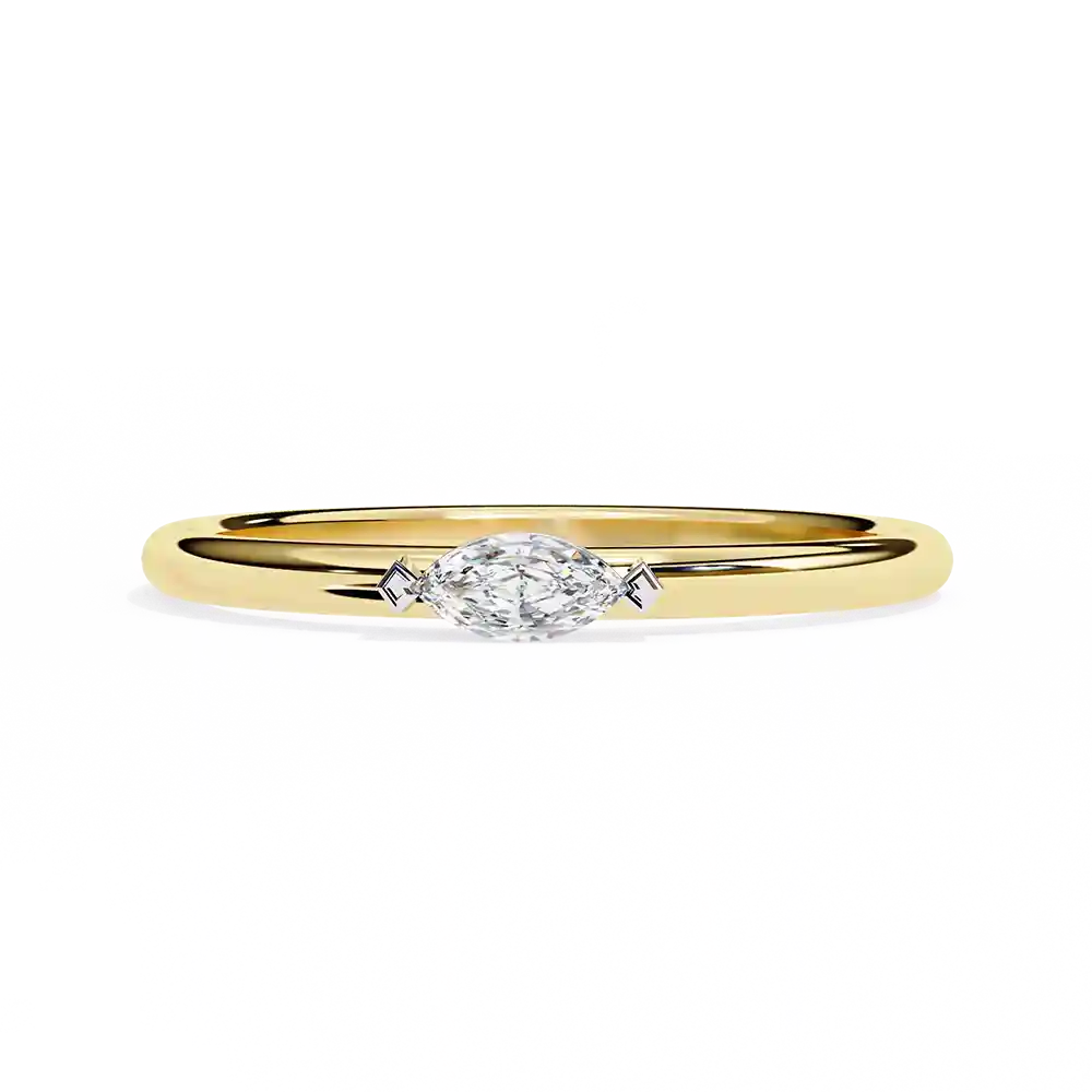 Bezel 0.1 Carat Diamond Solid Gold Engagement Ring - Image 10