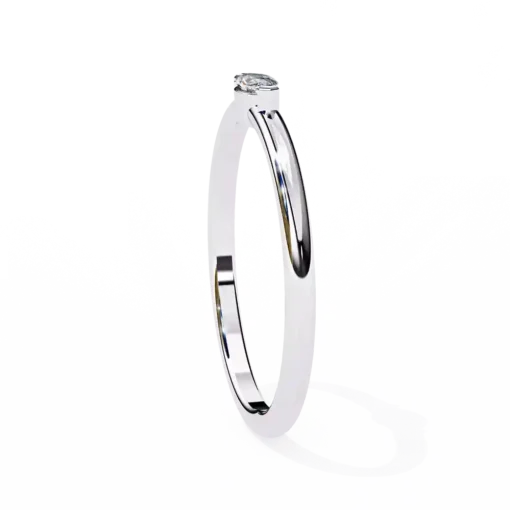 Bezel 0.1 Carat Diamond Solid Gold Engagement Ring