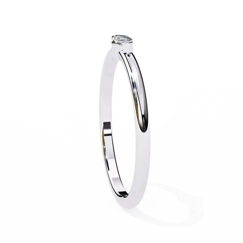 Bezel 0.1 Carat Diamond Solid Gold Engagement Ring