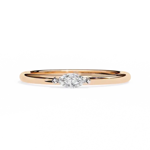 Bezel 0.1 Carat Diamond Solid Gold Engagement Ring - Image 9