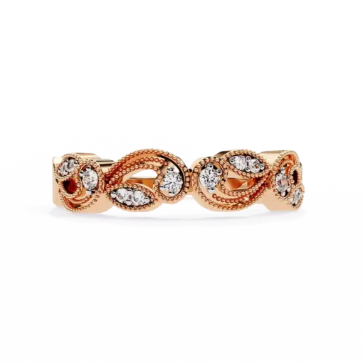 Diamond Bands 0.11 Carat Diamond Solid Gold Engagement Ring