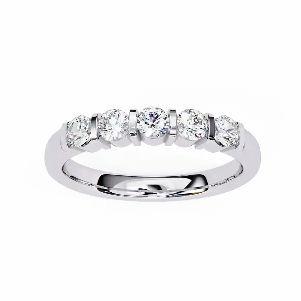 Diamond Bands 0.51 Carat Diamond Solid Gold Engagement Ring