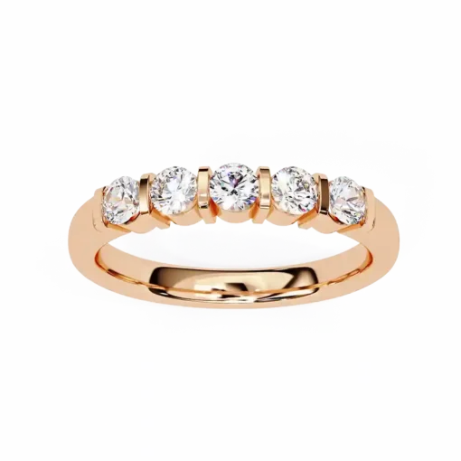 Diamond Bands 0.51 Carat Diamond Solid Gold Engagement Ring - Image 3
