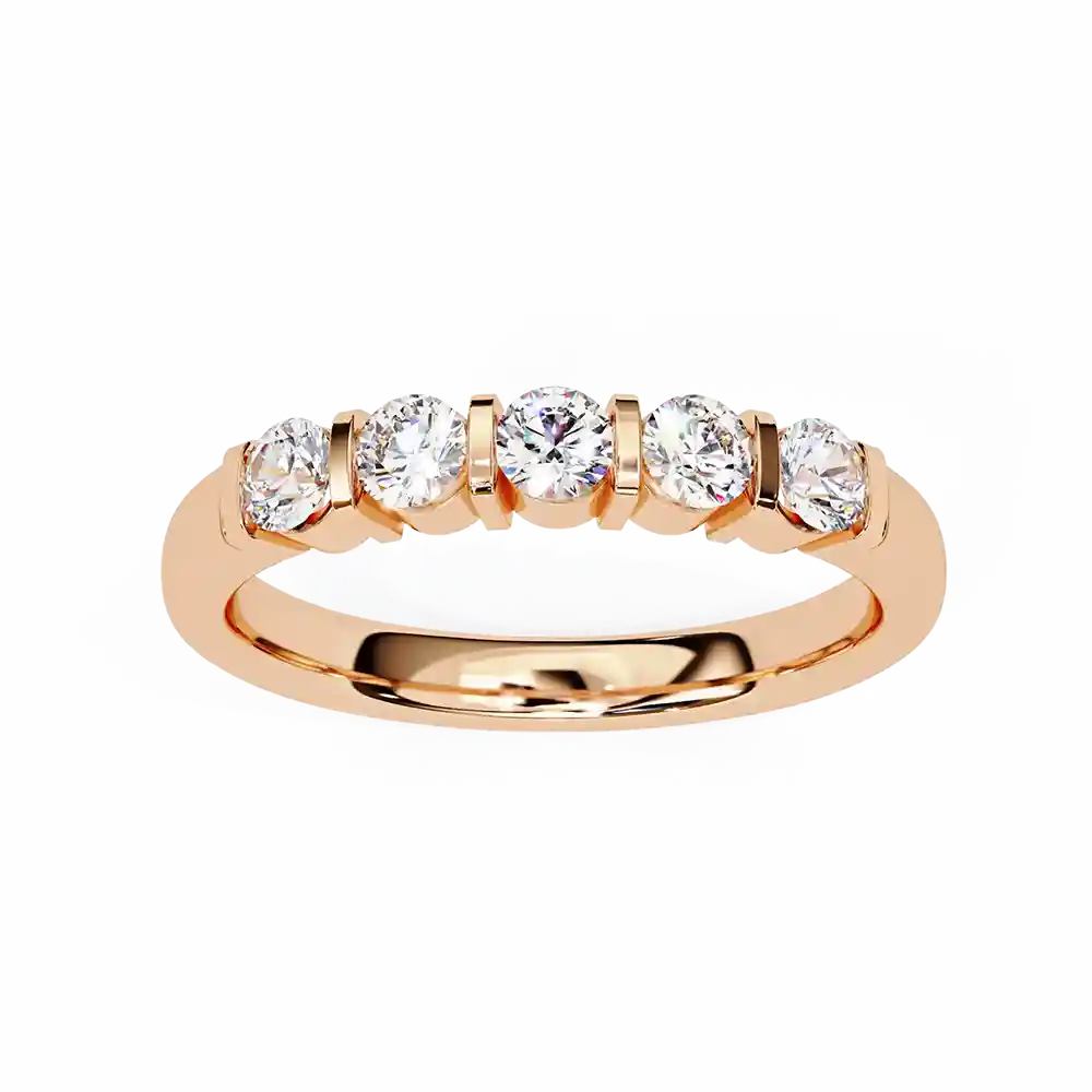 Diamond Bands 0.51 Carat Diamond Solid Gold Engagement Ring - Image 3