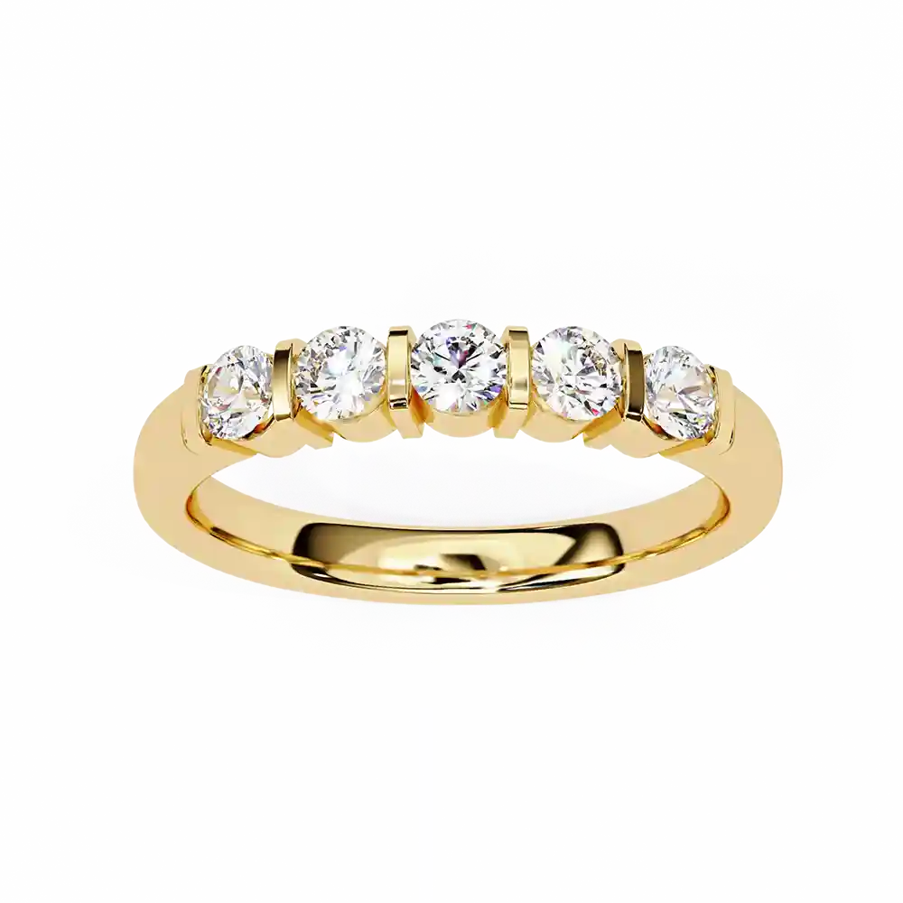 Diamond Bands 0.51 Carat Diamond Solid Gold Engagement Ring - Image 4