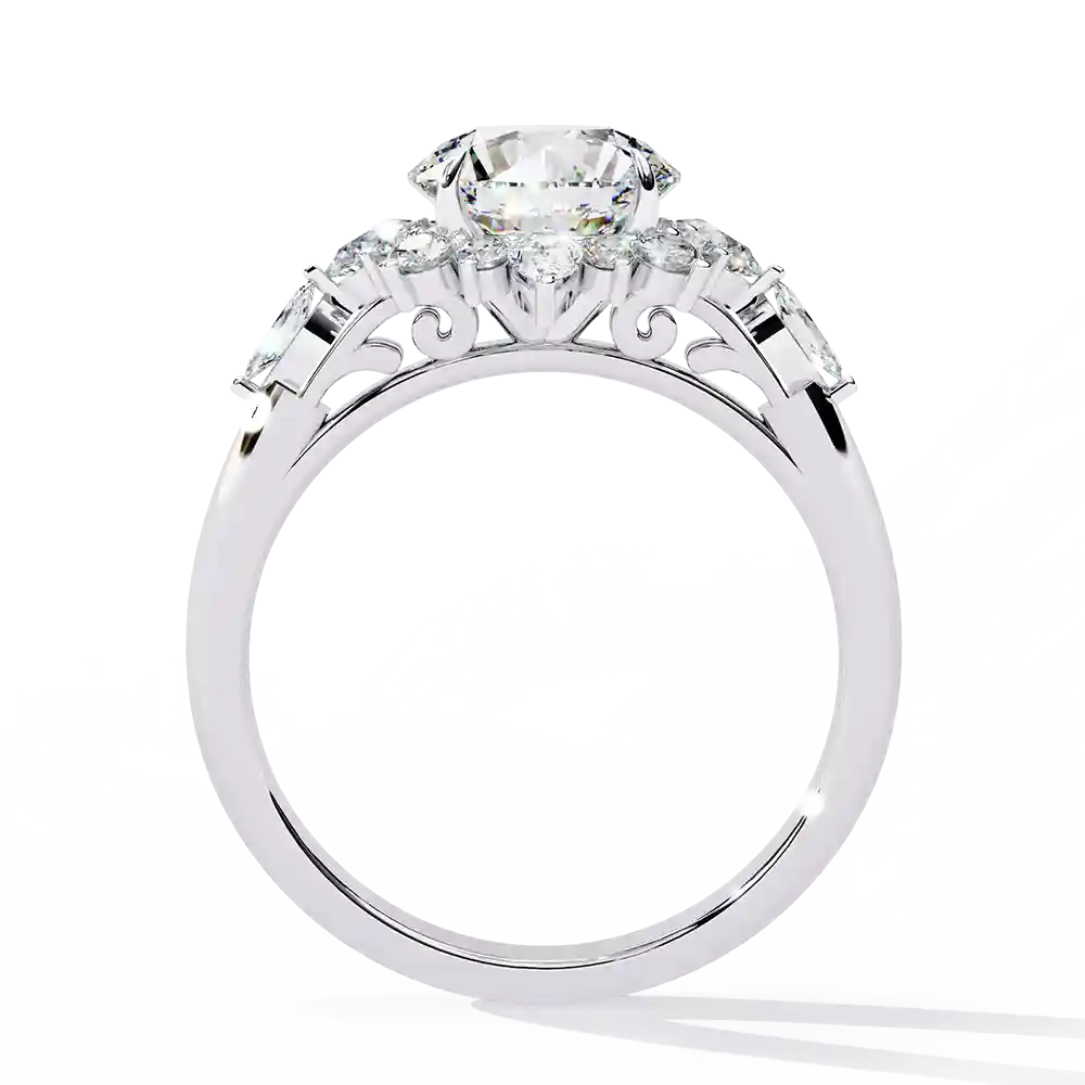 Round Unique 0.489 Carat Diamond Solid Gold Engagement Ring - Image 10