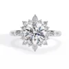 Round Unique 0.489 Carat Diamond Solid Gold Engagement Ring