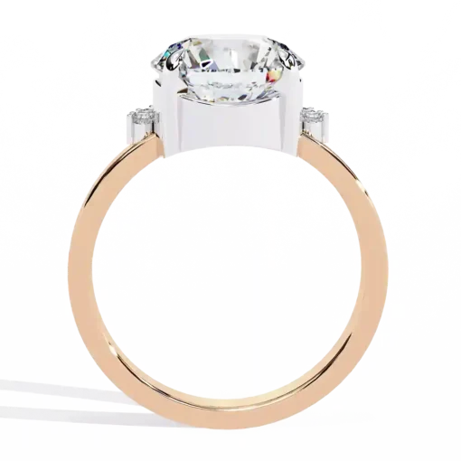 Round Unique 0.483 Carat Diamond Solid Gold Engagement Ring - Image 9