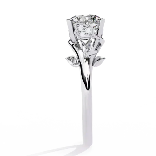 Round Unique 0.097 Carat Diamond Solid Gold Engagement Ring - Image 10