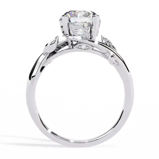 Round Unique 0.097 Carat Diamond Solid Gold Engagement Ring - Image 6