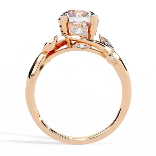 Round Unique 0.097 Carat Diamond Solid Gold Engagement Ring - Image 7