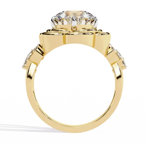 Round Unique 0.14 Carat Diamond Solid Gold Engagement Ring - Image 7