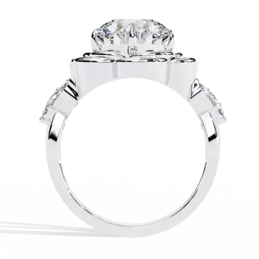 Round Unique 0.14 Carat Diamond Solid Gold Engagement Ring - Image 9