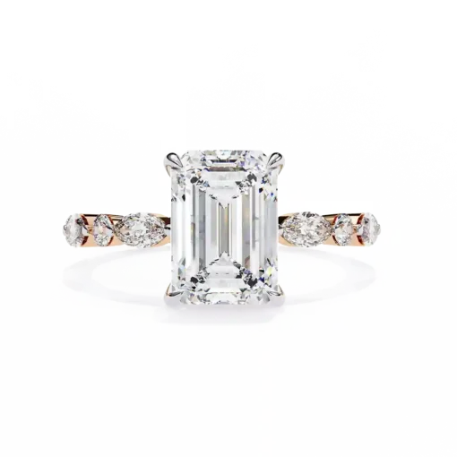 Radiant Unique 0.84 Carat Diamond Solid Gold Engagement Ring