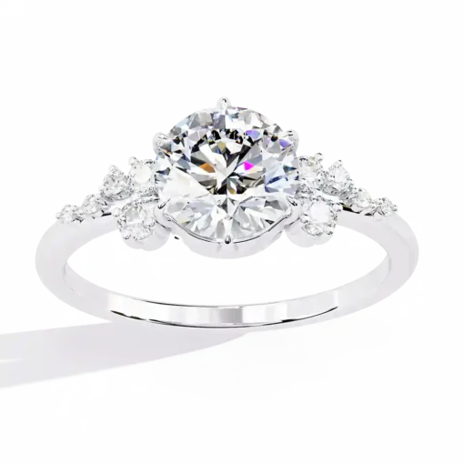 Round Unique 0.907 Carat Diamond Solid Gold Engagement Ring - Image 10