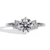 Round Unique 0.907 Carat Diamond Solid Gold Engagement Ring