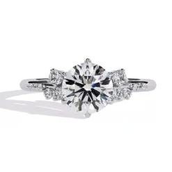 Round Unique 0.907 Carat Diamond Solid Gold Engagement Ring