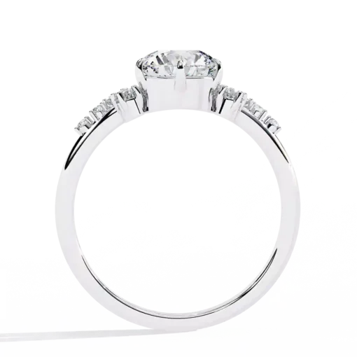 Round Unique 0.907 Carat Diamond Solid Gold Engagement Ring - Image 7