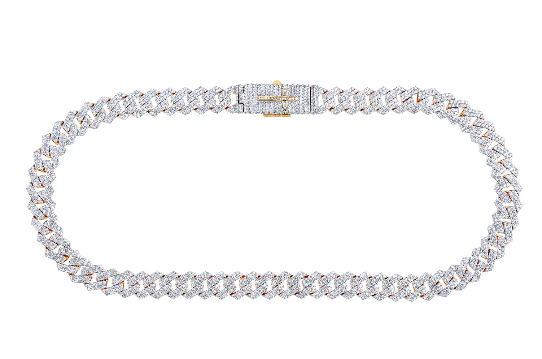 38 Carat Lab Grown Diamond Mens Cuban Link Chain Necklace Solid Gold 14 MM - Image 2