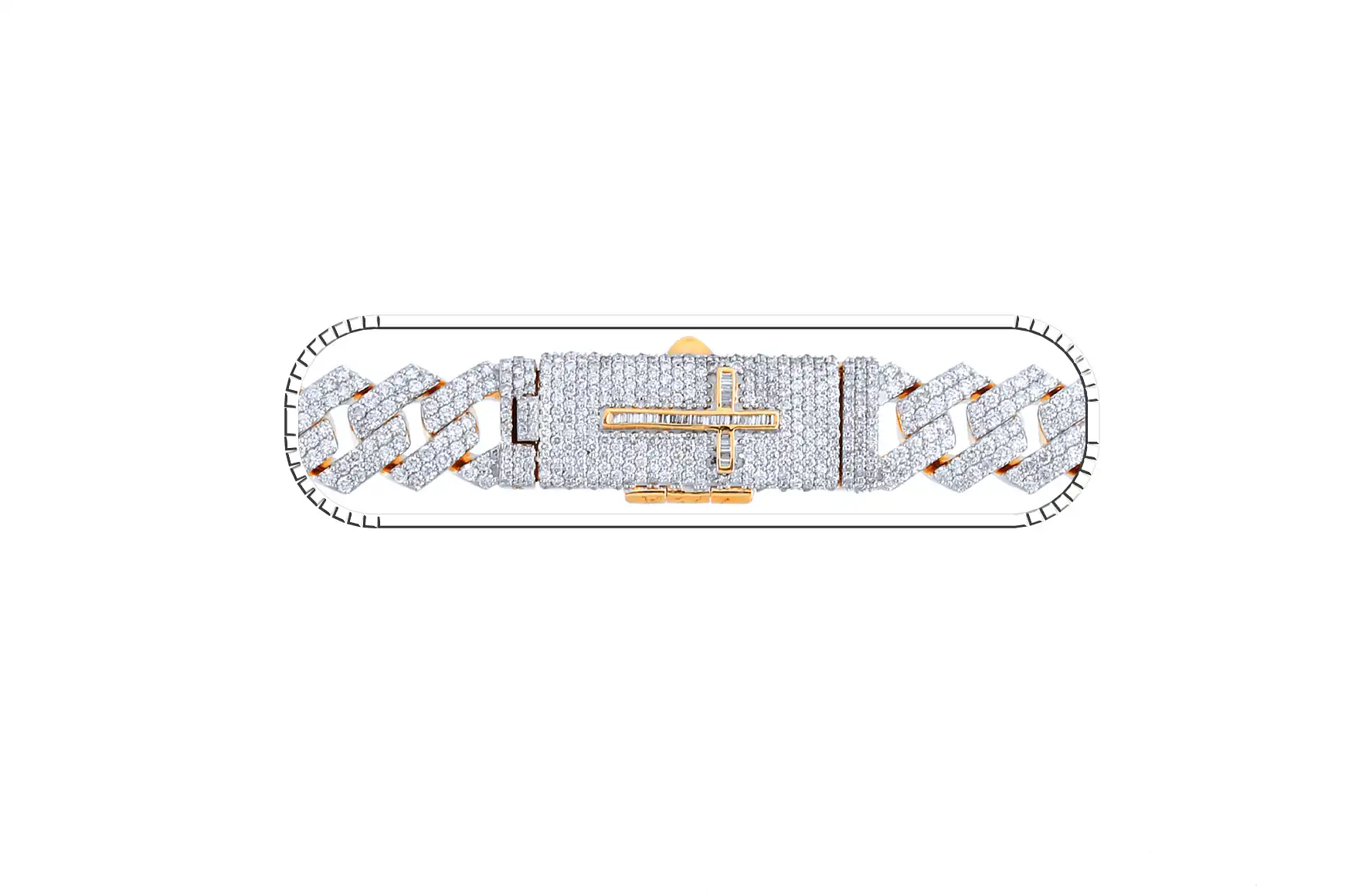 38 Carat Lab Grown Diamond Mens Cuban Link Chain Necklace Solid Gold 14 MM - Image 3
