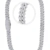 28 Carat Lab Grown Diamond Mens Cuban Link Chain Necklace Solid Gold 14 MM