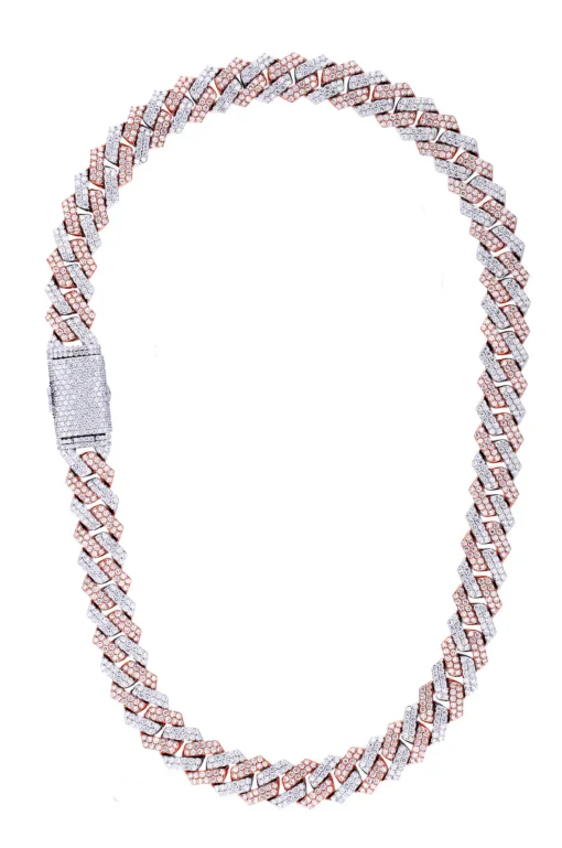 28 Carat Lab Grown Diamond Mens Cuban Link Chain Necklace Solid Gold 13.6 MM - Image 2