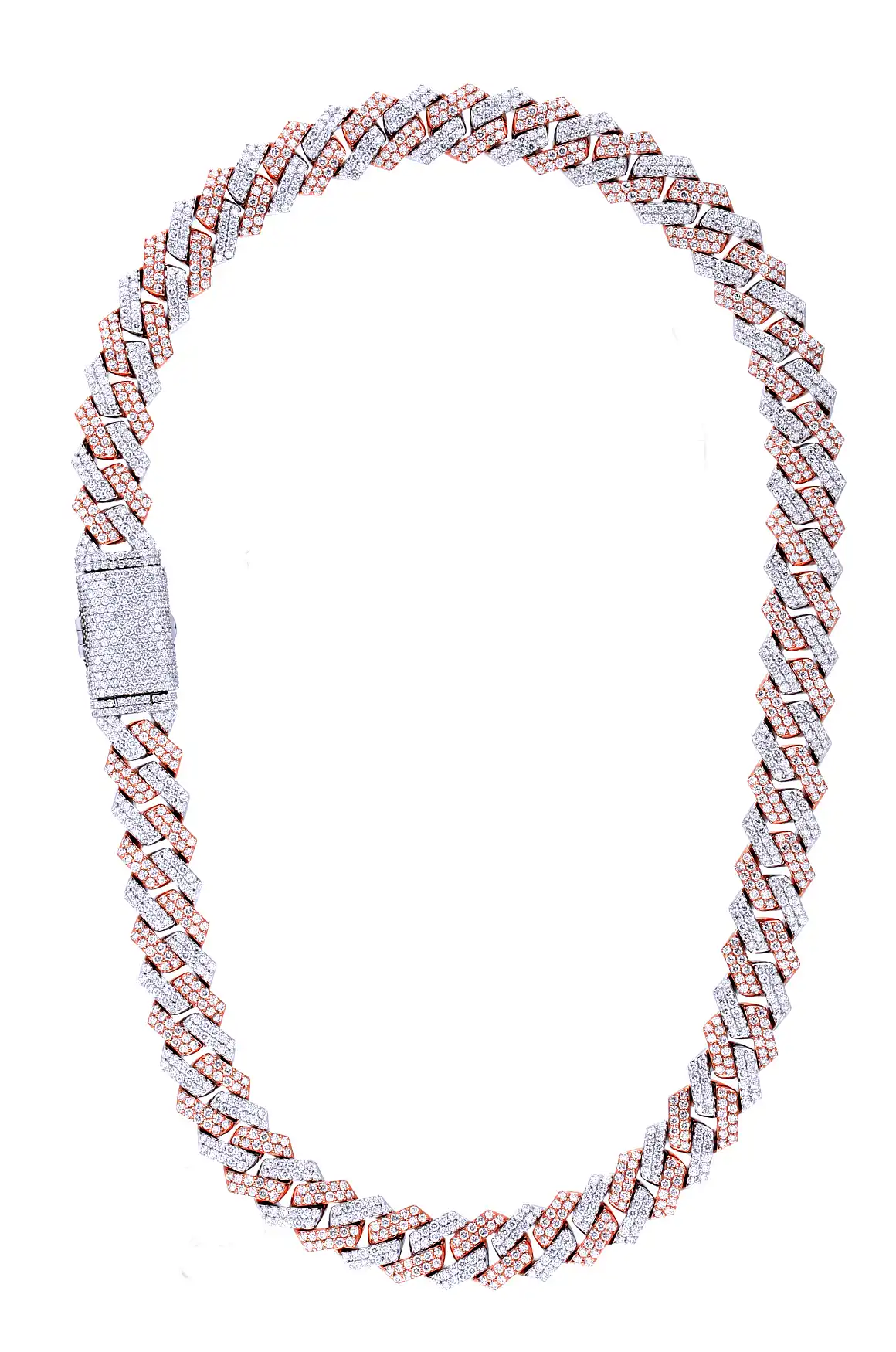 28 Carat Lab Grown Diamond Mens Cuban Link Chain Necklace Solid Gold 13.6 MM - Image 2