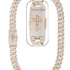 42 Carat Lab Grown Diamond Mens Cuban Link Chain Necklace Solid Gold 18 MM