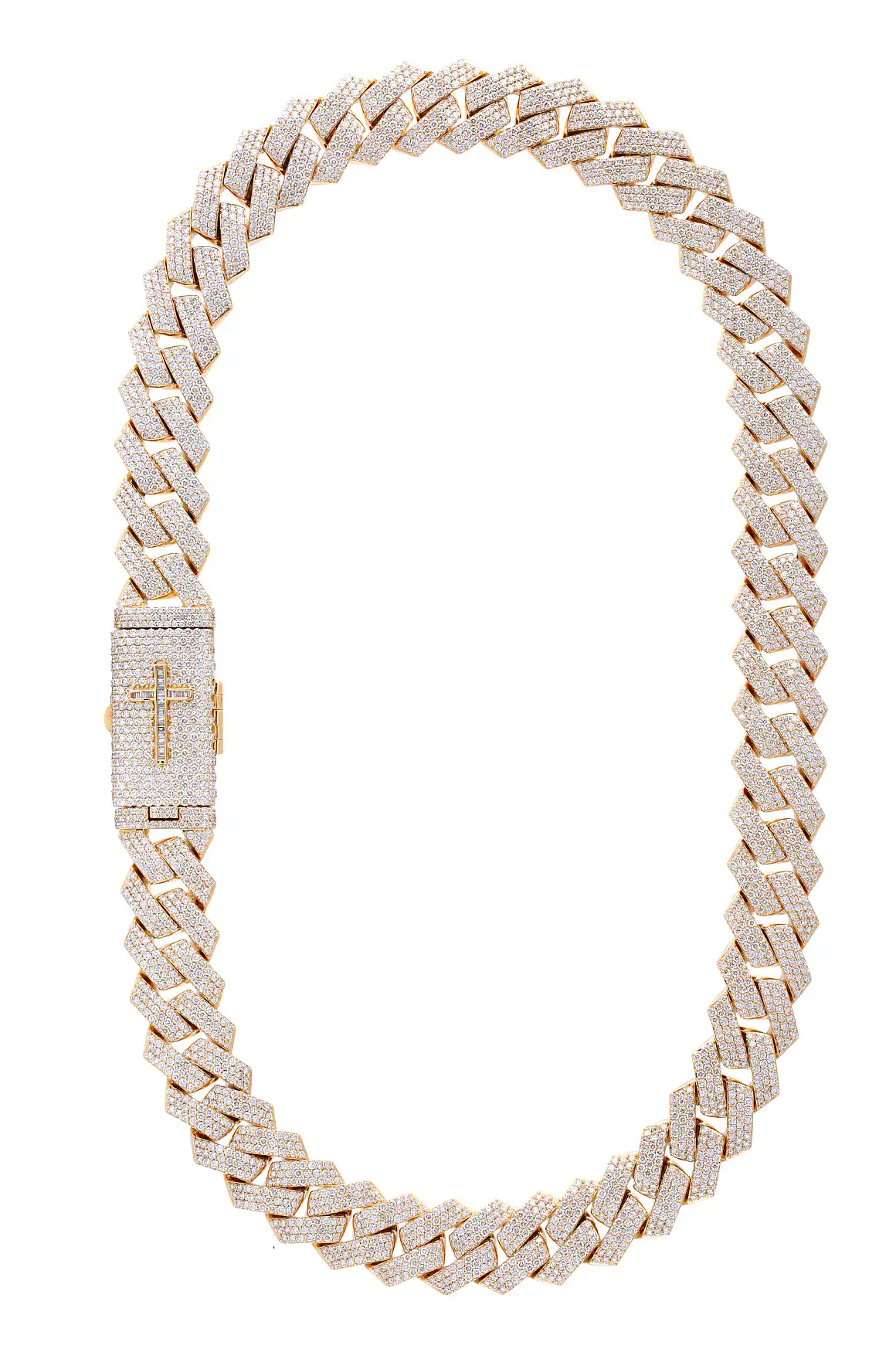 42 Carat Lab Grown Diamond Mens Cuban Link Chain Necklace Solid Gold 18 MM - Image 2