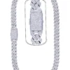 31 Carat Lab Grown Diamond Mens Cuban Link Chain Necklace Solid Gold 14 MM