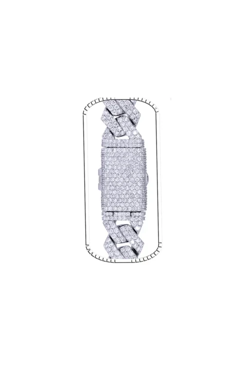 31 Carat Lab Grown Diamond Mens Cuban Link Chain Necklace Solid Gold 14 MM - Image 3